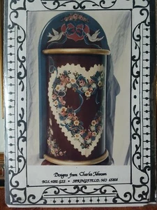 CHARLES JOHNSON 1991 VICTORIAN DOVE ROSE HEART STAND PAINTING PATTERN - Picture 1 of 3