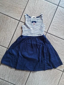 Kleid Gr 110 116 H&M marine weiß geringelt Sommerkleid Feier  - Bild 1 von 3
