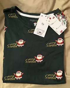 Denim & Flower Green Christmas T Shirt Secret Santa In Sunglasses 11/12 NWT - Picture 1 of 3