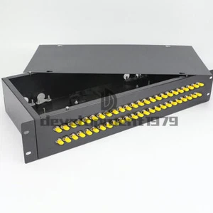1x Boîte à bornes fibre optique 48 cœurs ST UPC adaptateur Pigtail 48 ports panneau de brassage - Photo 1/1