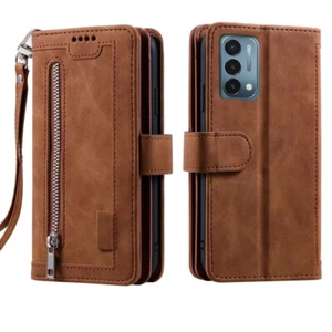 For OnePlus Nord N200 5G Wallet Case,Leather Zipper Magnetic Flip Card Case - Picture 1 of 26
