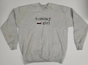 Vtg 90s Mens Fruit Of The Loom Tommy Hilfiger Tommy Girl Boot Crewneck Large E2 - Picture 1 of 5