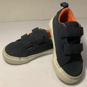 Baby Gap~Baby Boy/Toddler~ 2 Strap Sneakers~Navy Blue~Size US 6~Orange Lining - Picture 1 of 11