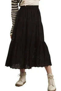 ADORA Elastic Waistband Tiered Midi Skirt - Picture 1 of 4
