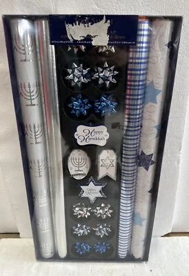 Tom Smith Happy Hanukkah Wrapping Paper With Tags & Bows 738912 - Image 1 of 3