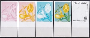 Morocco 1977 Yvert 786 imperforated color proofs (5) Flowers MNH VF - Picture 1 of 1