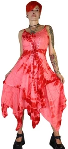 Majestic Asteria Fairy Tie Dye Boho Hippie Coral Dress - Picture 1 of 2