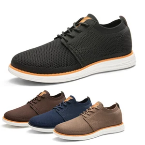 Men's Mesh Sneakers Oxfords Lace-Up Lightweight Casual Walking Shoes Size 6.5-14 - Picture 1 of 23