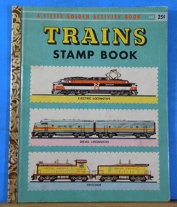 Little Golden Activity BookTrains Stamp Book 1958 HC Kathleen N. Daly - Picture 1 of 6