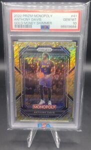 2022-23 Panini Prizm Monopoly Anthony Davis Gold Money Shimmer /500 PSA 10