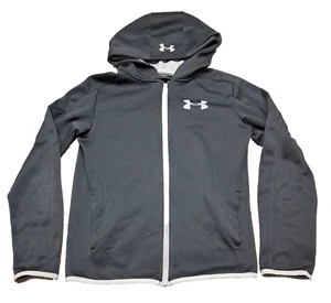 Under Armour Jacket Boys Youth Large Coldgear Hoodie Hooded Full Zip UA Loose - Picture 1 of 11