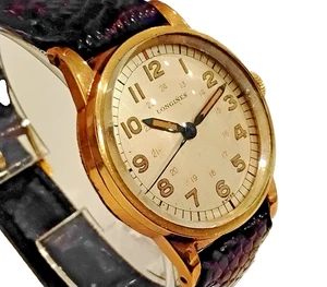 Vintage Longines 1940s Era WWll 24hr dial Mech. Mvt. Very Crisp Cond. - Picture 1 of 5