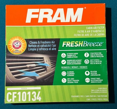 2 filtros de aire de cabina FRAM CF10134 - Fresh Breeze - nuevos en paquete - Honda / Acura Foto 1 de 2