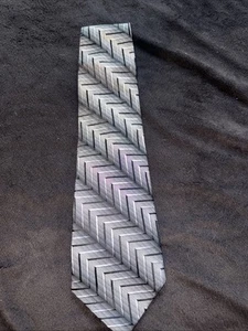Men’s Silk Neck Tie By Pierre Cardin Black And Silver - Picture 1 of 7