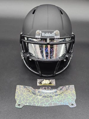 Mini visera de casco personalizada plateada brillante (estilo delgado flexible) **Ver descripción** Foto 1 de 4