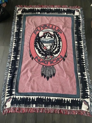 Manta Nativa Americana Puyallup Nation Tapiz Tejido de Algodón 67x47 Foto 1 de 4