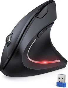 TECKNET Ergonomic Mouse, 4800DPI Wireless Vertical Mouse 6-Button Black  - Picture 1 of 13