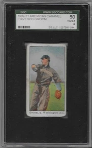 1909-11 American Caramel E90-1 Bob Groom Graded SGC 50 VG/EX 4 Senators - Picture 1 of 2