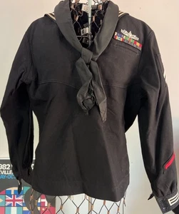 WWII US Navy Crackerjack uniforme toppe lana spilla cravatta marinaio 42 R 34”X 29” - Foto 1 di 13