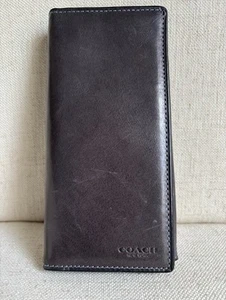 Coach Breast Men's Leather Bi-Fold Breast Pocket Wallet - Black - Picture 1 of 6