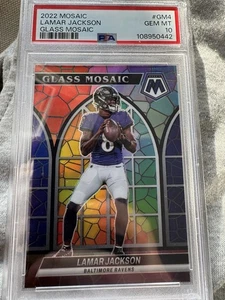 2022 Panini Mosiac Lamar Jackson Glass Mosaic SSP CASE HIT PSA 10 RAVENS - Bild 1 von 4