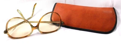 Vintage 1970’s Orange & Blue Women’s Eyeglass Frames Renaissance Zodiac W/Case - Image 1 of 4