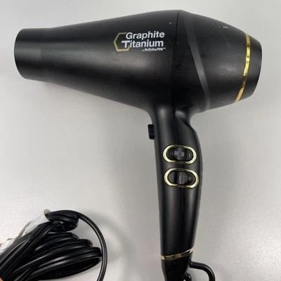 BabyLiss Pro Graphite Titanium Hair Dryer 1875 Watts Professional Black Gold - Image 1 of 4
