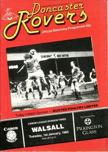 Doncaster Rovers v Walsall 01/01/85 Division 3 - Picture 1 of 2