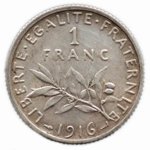1 FRANC 1916 FRANCE Semeuse - argent / silver (08) - Picture 1 of 2