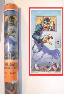 PETE HAWLEY WERWOLF HALLOWEEN MONSTER TÜRPOSTER 3x6 UNBENUTZT WOLFMAN VINTAGE 70er - Bild 1 von 6