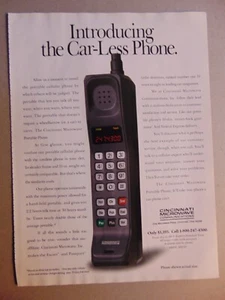 1990 großes altes sperriges Handy Cincinnati Mikrowelle Comm. printanzeige - Bild 1 von 1