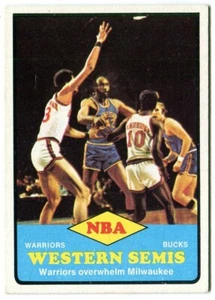 1973-74 Topps #65 NBA Western Semi-Finals - Golden State Warriors vs. Mil. Bucks - Picture 1 of 2