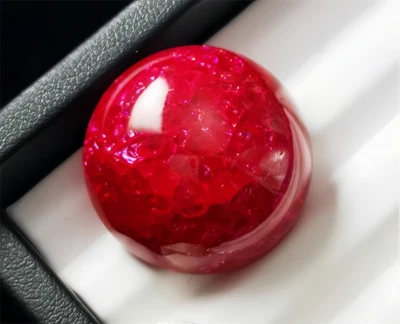 Top Opaque Round Cabochon Pigeon Blood Red Ruby Lab-Created AAAA+ Loose Gemstone - Image 1 of 4