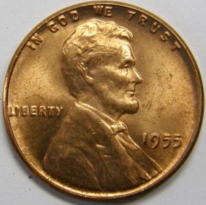 United States 1955-P Unc Lincoln Wheat Cent~Free Shipping FROM UNC ROLL BU Red - Picture 1 of 2