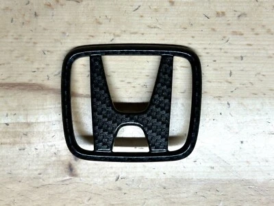 Insignia efecto fibra de carbono negra Honda Prelude 97-01 OEM emblema capó delantero insignia Foto 1 de 2
