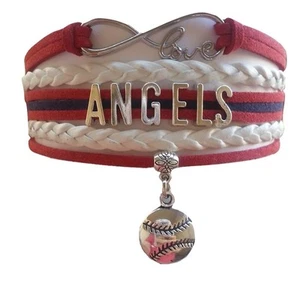 Los Angeles Angels White Red and Blue Infinity Bracelet Jewelry Apparel - Picture 1 of 4