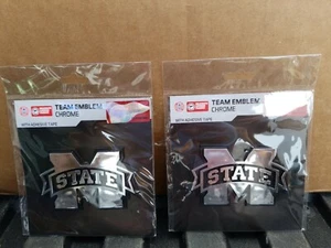 Lot of 2 Mississippi State Bulldogs M State NCAA Auto Chrome Emblem - Picture 1 of 3