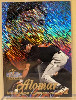 1998 Flair Showcase ROW 1 #52 Roberto Alomar HOF RARE SHIMMER REFRACTOR PARALLEL - Image 1 of 2
