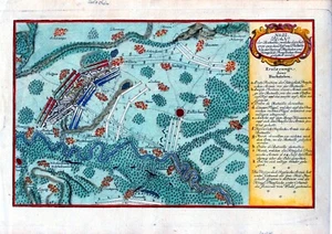 Antique map, Battle of Zullichau (Sulechów, Poland), 1759 - Picture 1 of 1