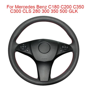 Customized Non-slip Leather Car Steering Wheel Cover Wrap For Benz C180 C200 C35 - Picture 1 of 8