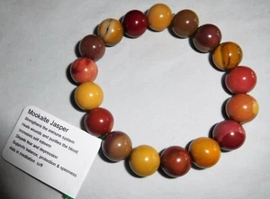 Natural Mookaite 12mm Round Bead Bracelet by Healing Light Stones - Picture 1 of 2