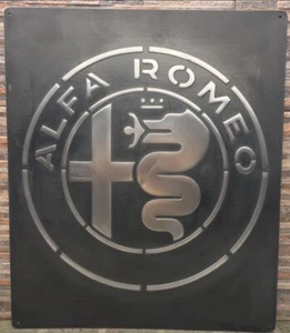 Alfa Romeo Vintage Blechschild - Handgefertigtes Wandbild aus Guss für Garage - Bild 1 von 3