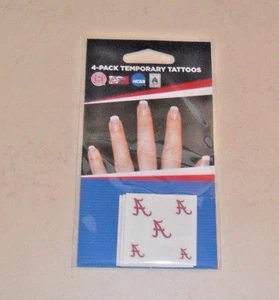NCAA ALABAMA CRIMSON TIDE 20 TEMPORARY FINGERNAIL TATTOOS 4 SHEETS FAST SHIPPING - Picture 1 of 1