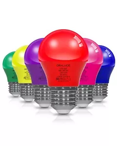 6 Colors Porch Light Bulb 40 Watt EquivalentA15 LED Bulbs for Halloween 6 Pack - Picture 1 of 9