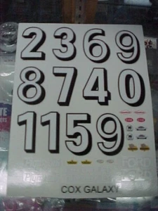 1/24 slotcar 1/24 scale Vintage COX GALAXY slot car DECALS - Picture 1 of 2