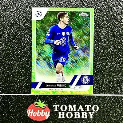 TOPPS CHROME UEFA 2022-23 CHRISTIAN PULISIC /399 GREEN SHIMMER REFRACTOR CHELSEA - Image 1 of 2