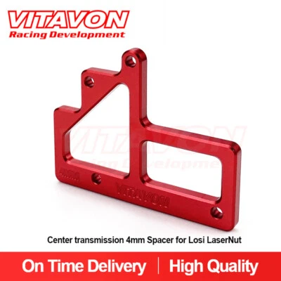 Vitavon CNC Alluminio Trasmissione Centrale Distanziale 4mm per Losi LaserNut Rosso - Immagine 1 di 4