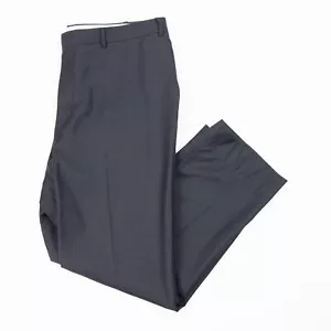 Pantaloni eleganti Canali uomo 38 x 30 antracite piatto davanti lana pantaloni Italia - Foto 1 di 9