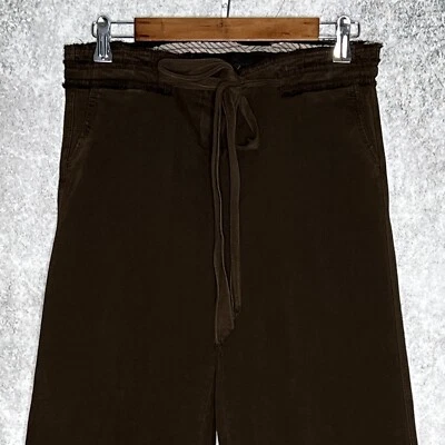 Poleci Mujer Cordón Pierna Ancha Vestido Pantalones Talla 6 Elástico Marrón Sólido tiro Medio Foto 1 de 4