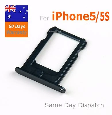 iPhone 5 / 5S  Sim Card Tray Holder Space grey +Free Pin - image 1 of 4